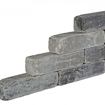 Blockstone stapelblok 15x15x30cm Grijs-Zwart