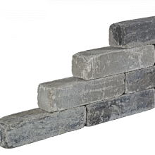 Blockstone stapelblok 15x15x30cm Grijs-Zwart